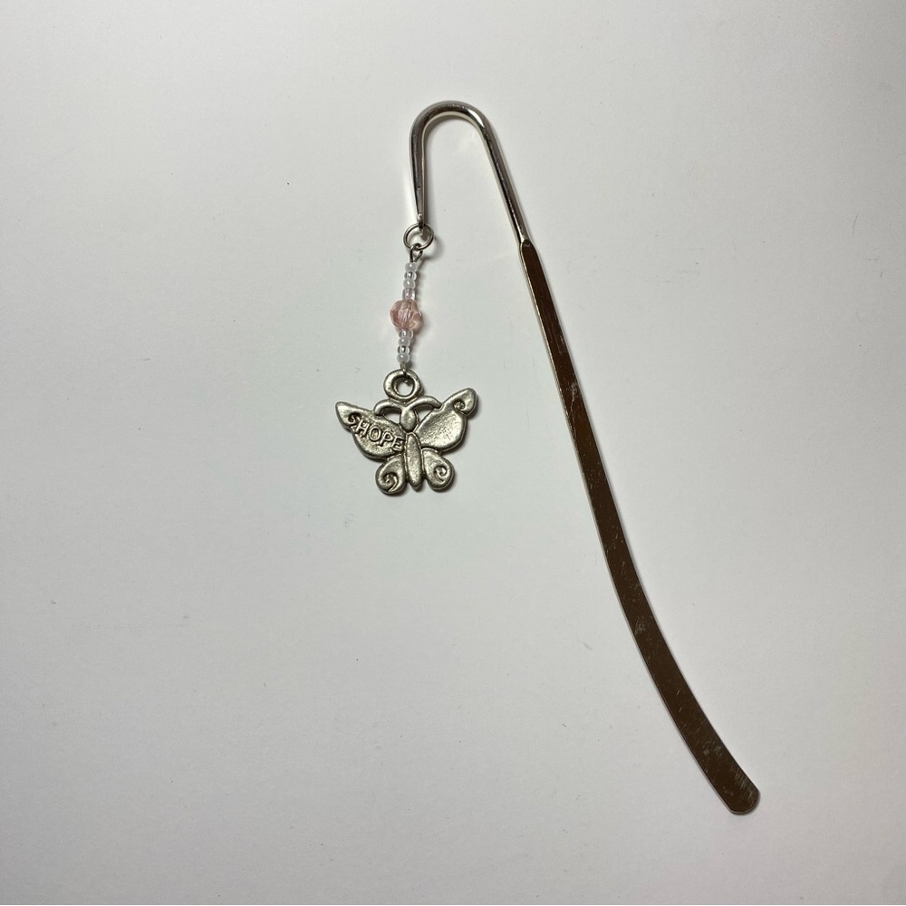 Butterfly Hope Bookmark Silver Tone